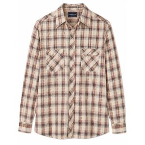 Vintage 70s Career Club Tall Man Plaid Button Down Shirt USA Large L 16.5